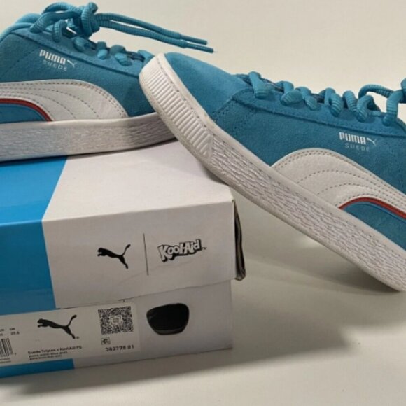 Puma Kool-Aid Suede Blue Youth Kids Sneakers Size 2.5C w/Box - Picture 2 of 11